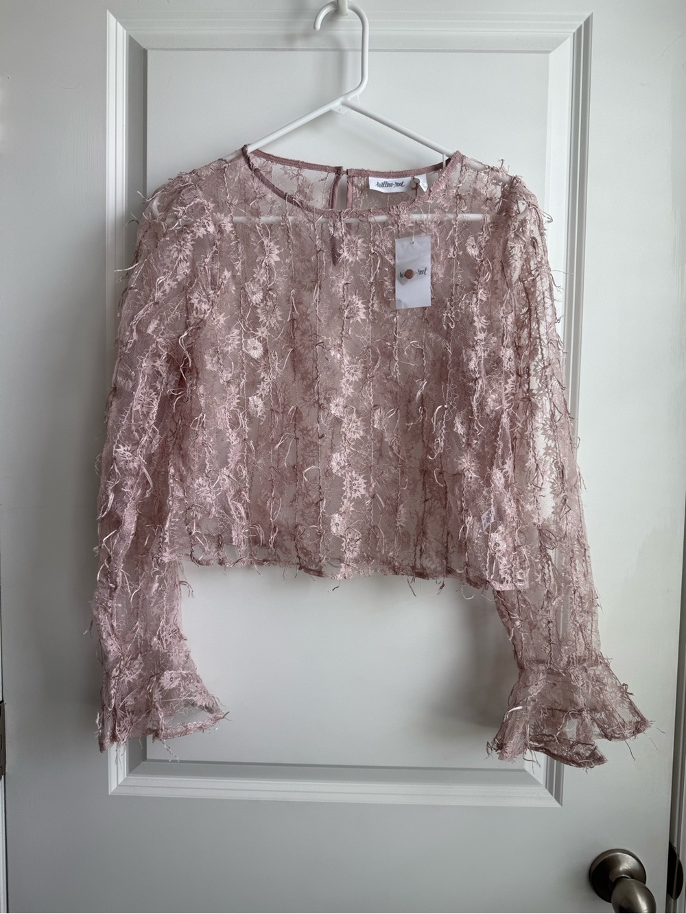 Willow Mauve Lace Overlay Top